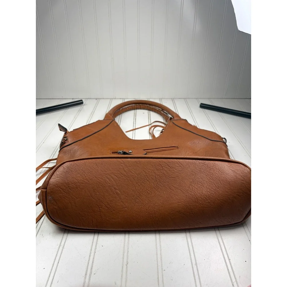 Vintage Y2K Brown Fringe Western Boho Large Hobo Shoulder Bag Purse